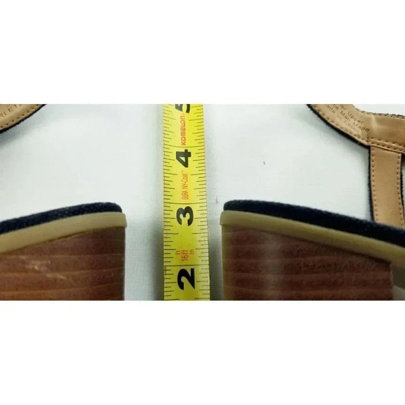 Franco Sarto Size 8M Women's Blue Suede Buckle Ankle Strap Open Toe Block Heel - Picture 2 of 13